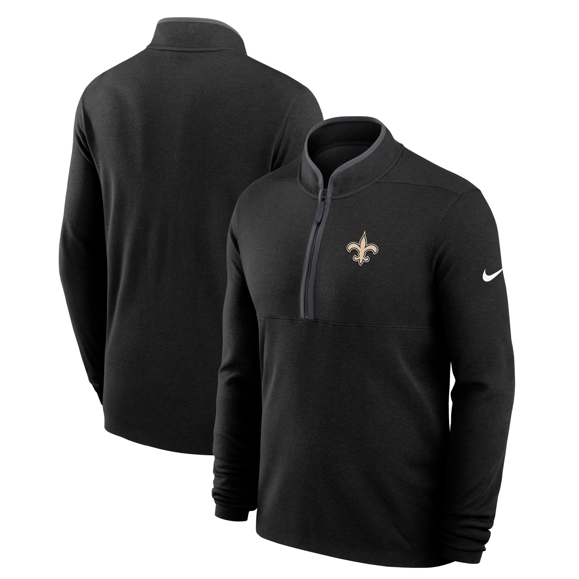 Men's Nike Black New Orleans Saints Primetime Victory Dri-FIT Half-Zip Pullover